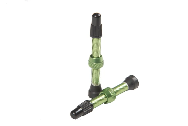 Stans No Tubes Alloy Presta Valves Pair - 44mm - Green-1
